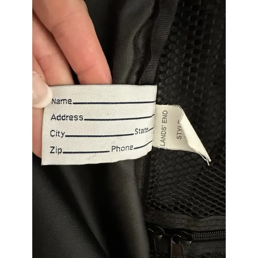VTG Lands' End Carry On Luggage Black NYLON Garment Bag folding With Strap USA